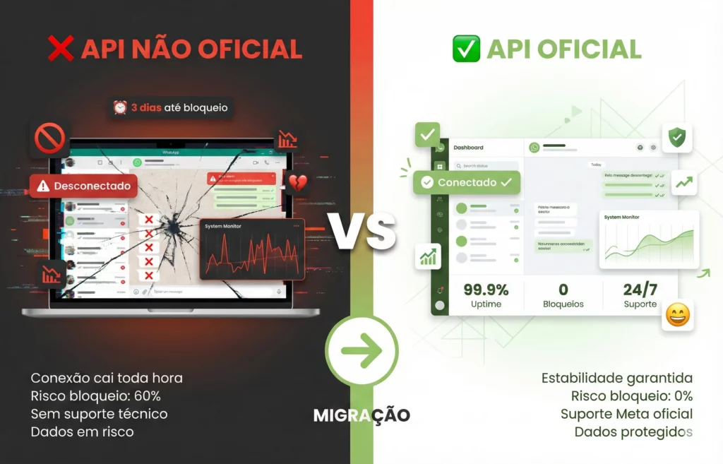 API WhatsApp Não Oficial x API oficial