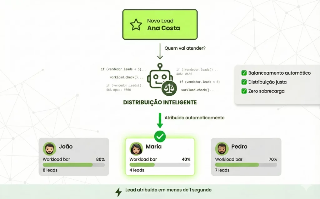 WhatsApp Kanban - Distribuição inteligente de leads entre vendedores automaticamente